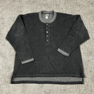 Fitigues Sweatshirt Mens Large Gray French Terry 1/2 Snap Pullover USA